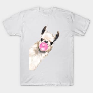 Bubble Gum Sneaky Llama T-Shirt